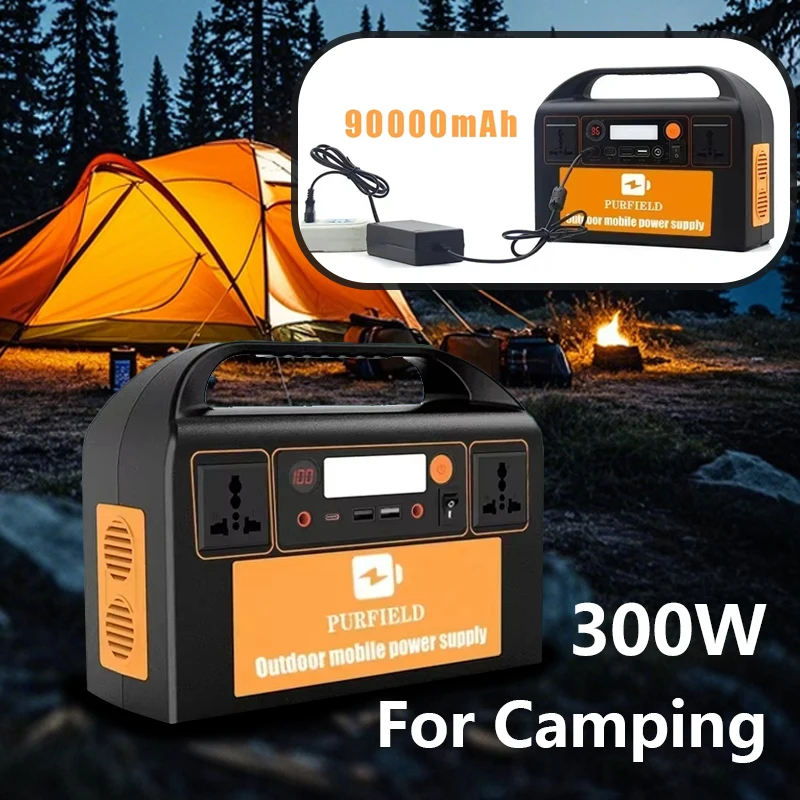 

Для кемпинга 300 Вт 90000 мАч 220 В/110 В электростанция портативный солнечный генератор аккумулятор быстрая зарядка с выходом переменного и USB