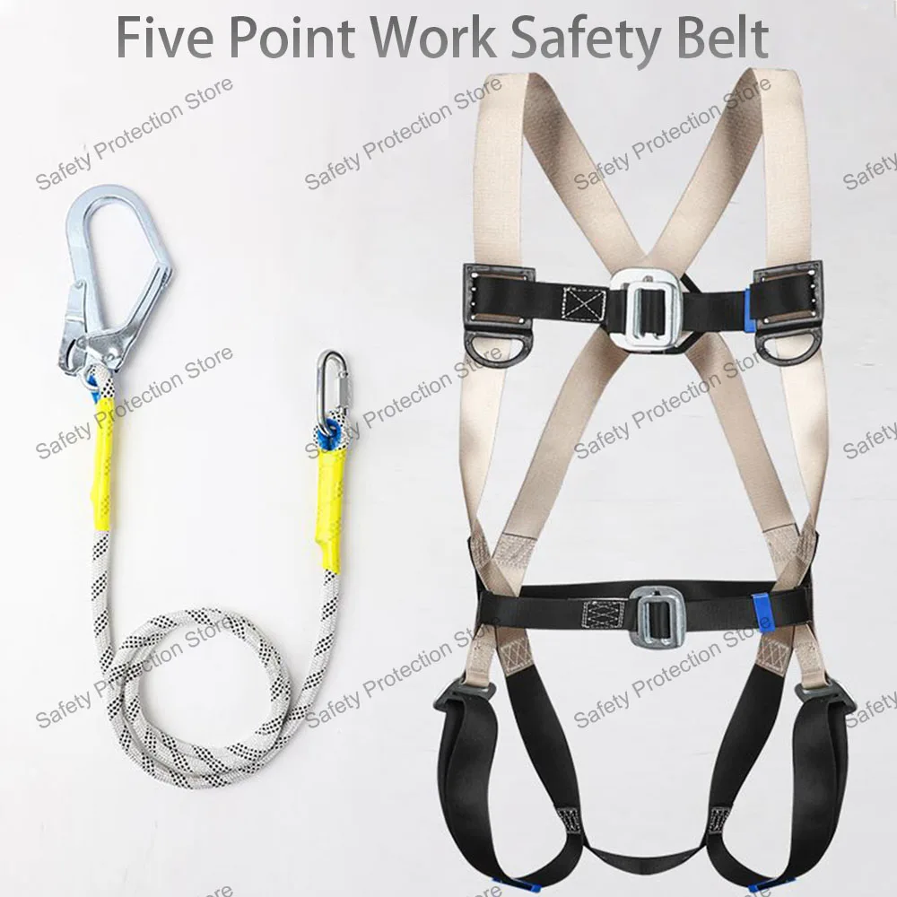 High Altitude Work Safety Harness Five Point Full Body Safety Belt Outdoor Climbing Training Construction Protective Equipment