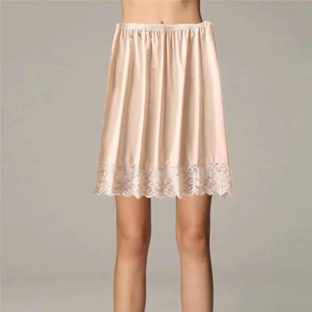 Lace Flower Women's Dress Underskirt Slips Half Length Innerwear Safety Skirt Petticoat Skirt Accessories Underdress