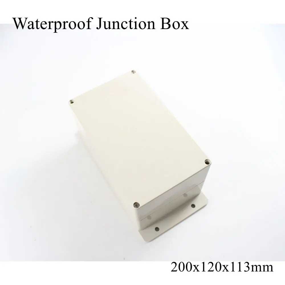 200x120x113mm Junction Box IP65 ABS Waterproof Plastic Enclosure Project Instrument Case Outdoor Cable Connection Electrical