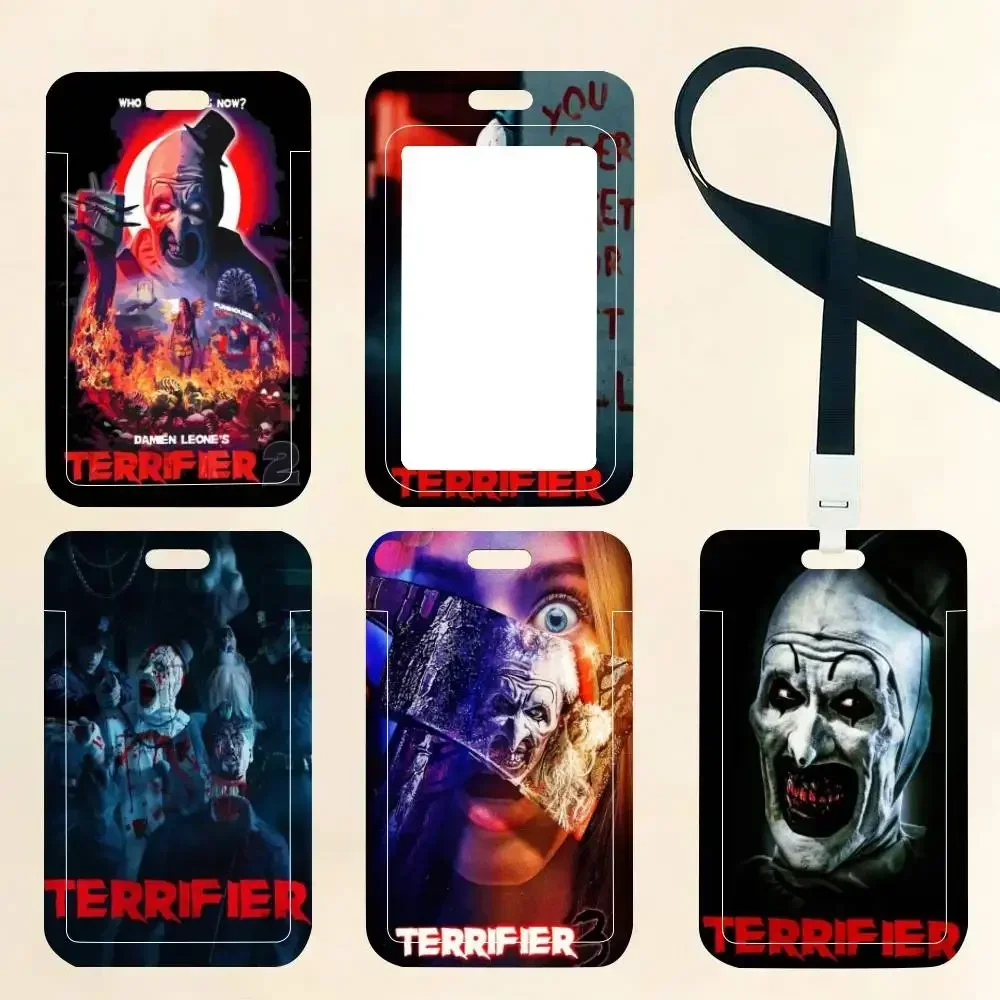 Terrifier 3_2_1 Horror Movie Film ID Card Holder Neck Strap Pendant Door Badge Holder Lanyards Keychain Work Credential
