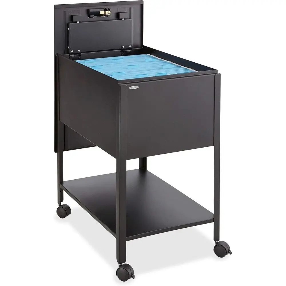 

Deep Legal Size Mobile Metal File Cabinet with Lock, Durable Construction, Lower Shelf, Swivel Casters, 16.5W x 24.75D x 28.25H,