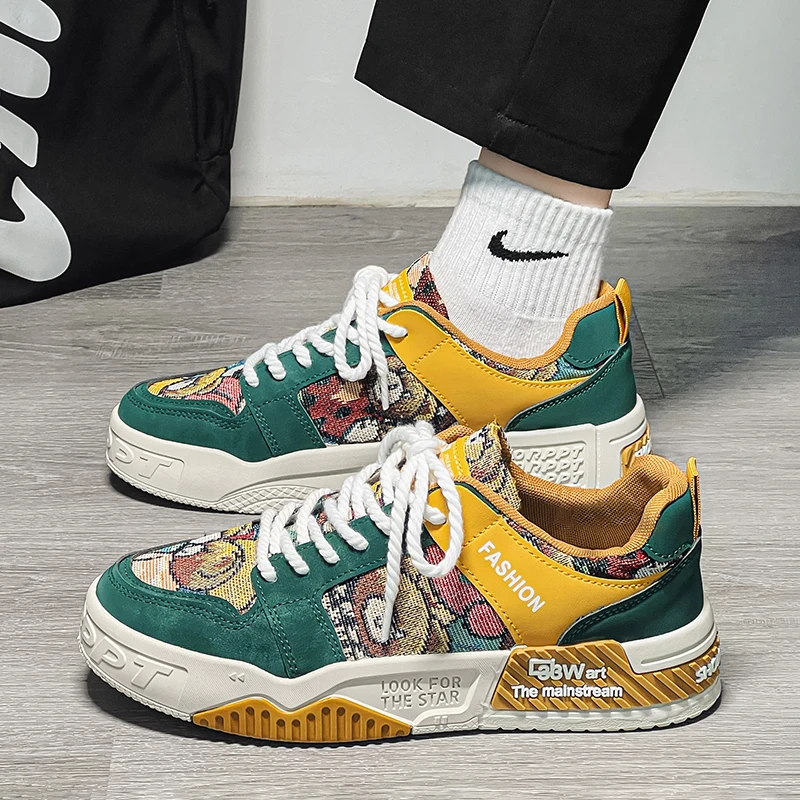 Autumn 2025 Men's White Chunky Sneakers - Breathable Minimalist Design, Student-Friendly & Instagram Popular