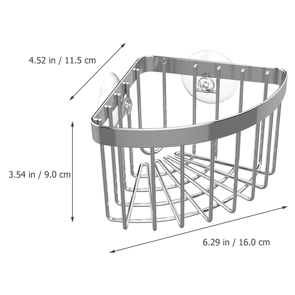 Trapezoid Kitchen Sink Rack Phone Mount Washcloth Organizer Vacuum Squeegee Silver Sponge Holder