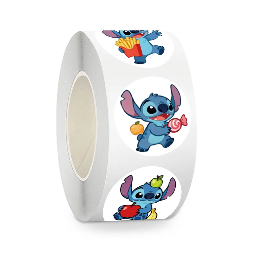 50 Uds. Divertidos dibujos animados de Disney Stitch comida pegatina de dibujos animados DIY teléfono portátil equipaje monopatín pegatinas de grafiti diversión para niños