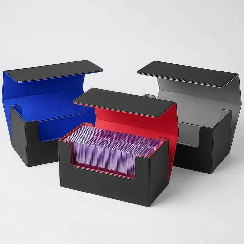 Leather Card Deck Case Magnetic Closure Large Capacity Trading Cards Storage Box Multifunctional Waterproof Commander Card Box