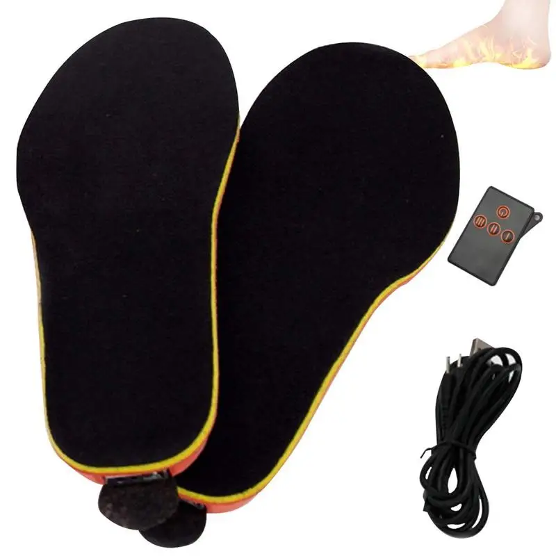 Heated Insoles1800mA Rechargeable Foot Warmers With Remote Control Electric Heat Shoe Insoles For Men Women Winter Camping Ski