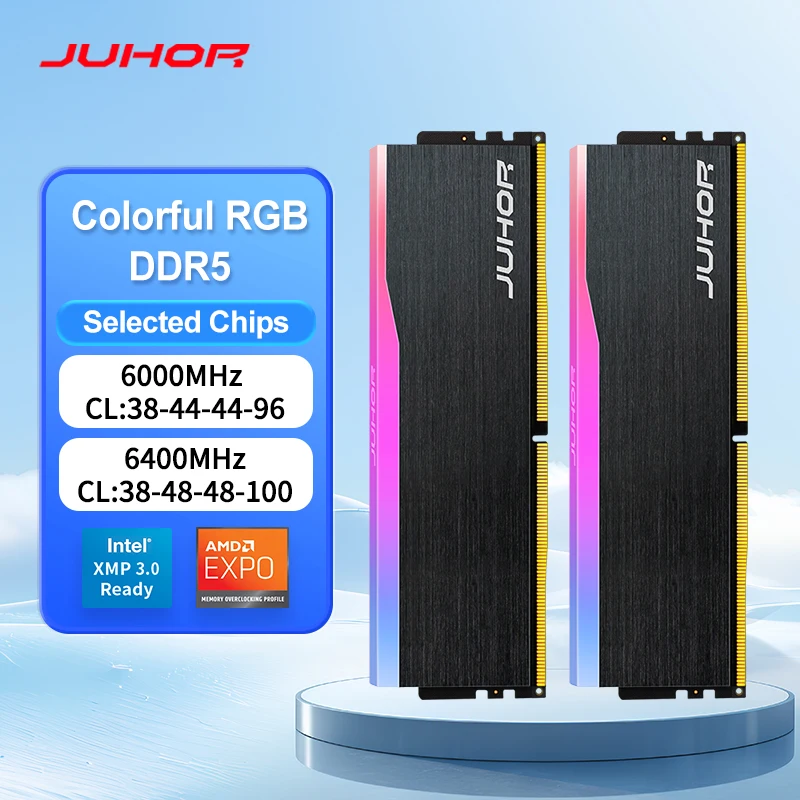 JUHOR RGB DDR5 16 ギガバイト 5600MHz 6000MHz 6400MHz デスクトップ