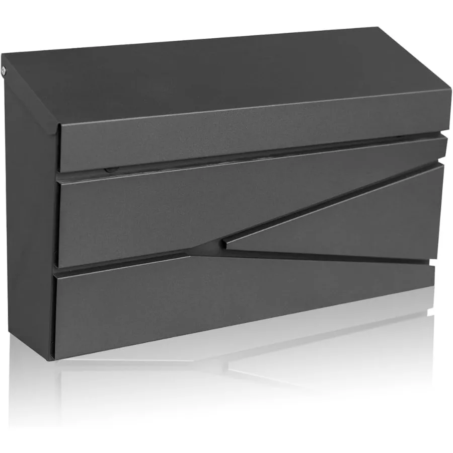 

Wall Mount Mailbox Large Capacity Mailbox for House Galvanized Steel Rust-Proof Metal Post Box Drop Mailboxes for Outside 15.74