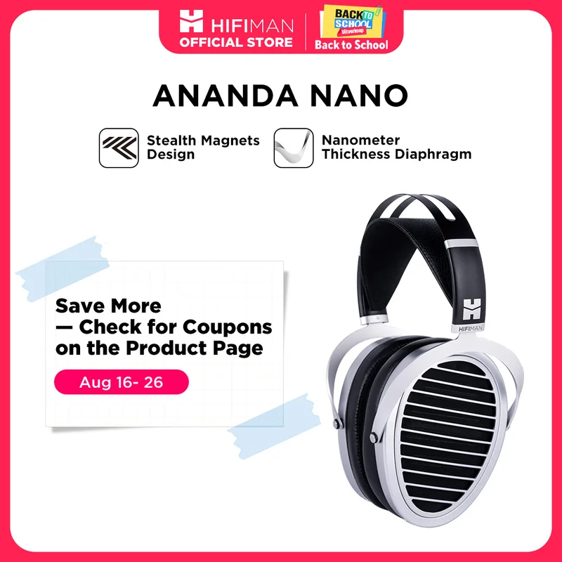Fones de Ouvido Hi-Fi Hifiman Ananda NANO Planos Magnéticos Abertos