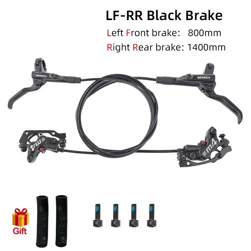 MEROCA 4-Piston MTB Hydraulic Brake Set With Silicone Protective Cover Front And Rear Brake 800mm/1400mm Bike Disc Brake For MTB image 3