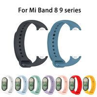 Silicone Strap for Xiaomi Mi Band 9 8 Strap NFC Sport Metal-plug Rubber Bracelet Wristband For Xiaomi Smart Band 8 Accessories