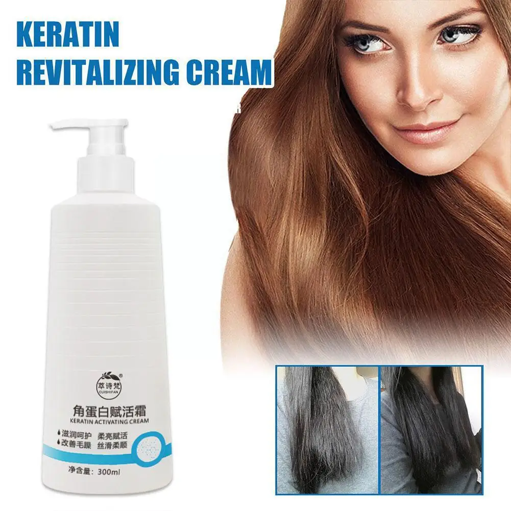 Trattamento per capelli da 300ml crema lisciante lisciante per capelli ricci con salone di cheratina naturale 5-8 minuti cura estrema dei capelli W6Q5