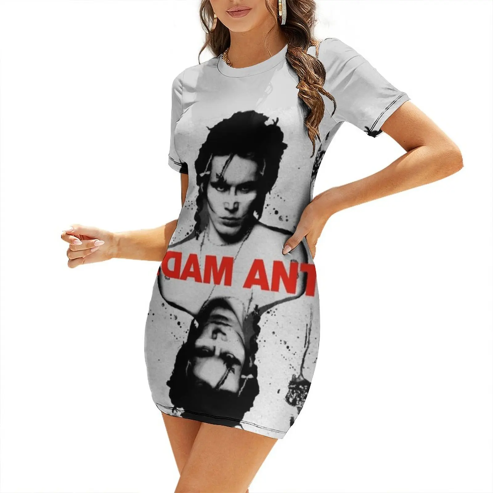 

Ace of ants - Adam Ant playing card Short-Sleeved Dress elegant dresses plus sizes Women's summer suit Dress