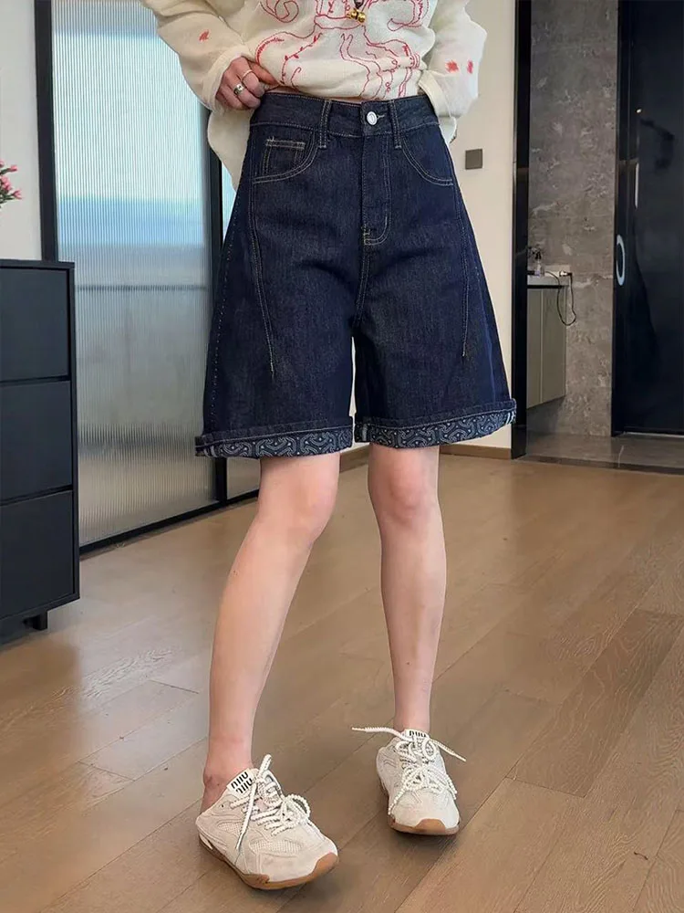 

Легкие джинсы с высокой талией, свободного кроя, летние, тонкие, женские, повседневные, широкие брюки-капри, больших размеров, утягивающие