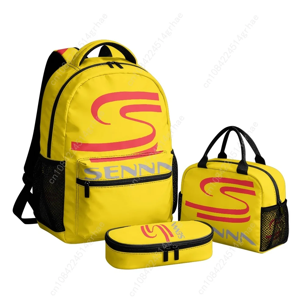 Ayrton Senna Custom Leisure All-Over Print 3-Piece Backpack Set (Includes Backpack, Lunch Bag, and Pencil Case)