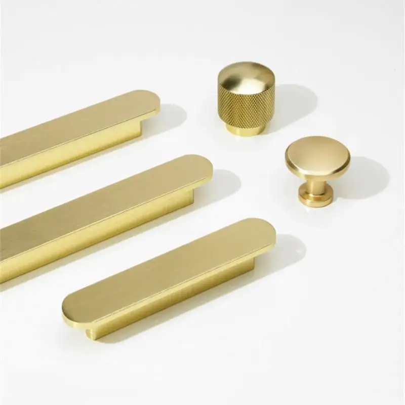 Long Gold Brushed Furniture Door Handles Aluminum Alloy Kitchen Cabinet Handle Desk Drawer Knobs Cupboard Pulls Hardware