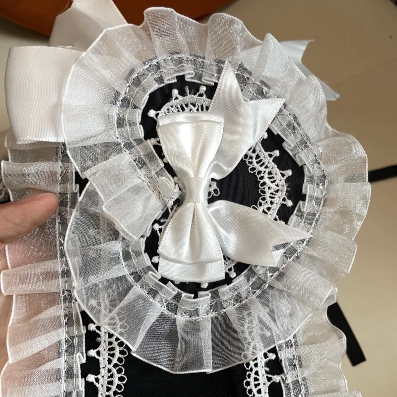 2025 뉴 다크 레이스 보우 토끼 헤어 밴드 로리타 메이드 하라주쿠 고딕 헤어 클립 Y2K 스위트 소녀 헤어 액세서리
