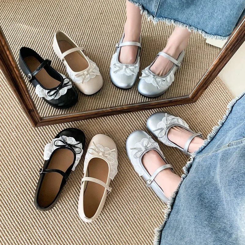 Flat Ballet Fashionable Best Selling New Comfortable Women's Mary Jane Shoes Spring and Autumn Elegant and Sexy Butterfly
