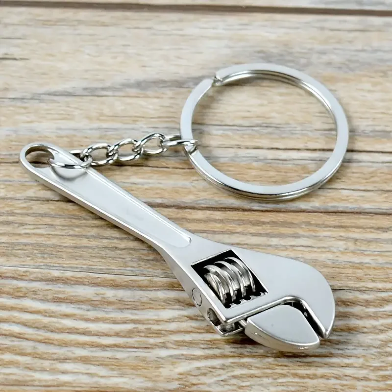 1pc 11.5cm/4.6inch Mini Wrench Tool Keychain Wrench Key Ring Pendant Keychain Creative Mini Activity Wrench Keychain Wrench Keyc