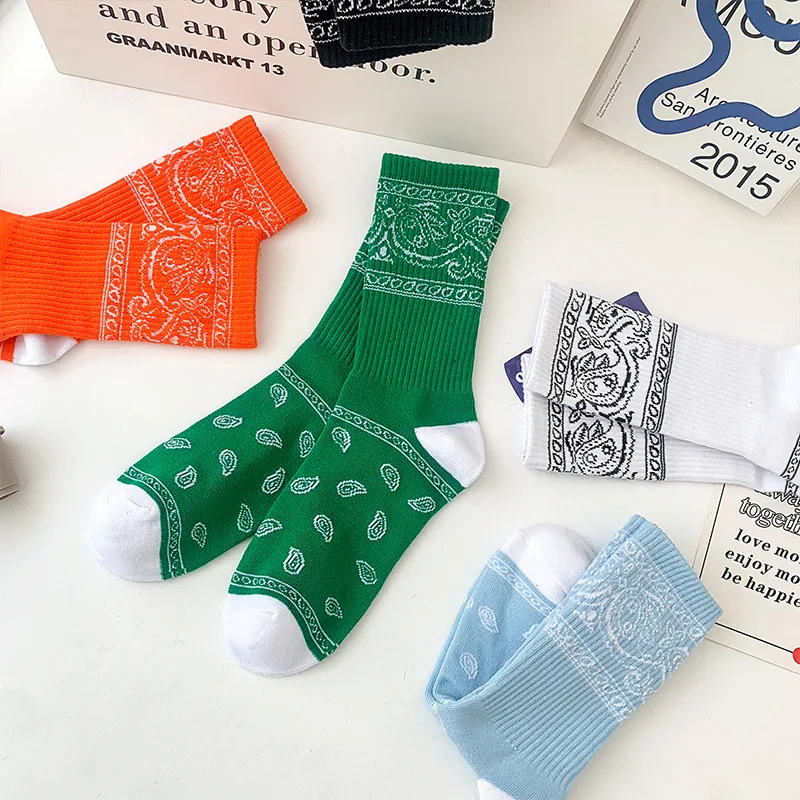 3 paare/schachtel Herren Socken grün trend ige Cashew blüte Hip Hop Dunk Bandanas lustige Socke Frauen Baumwolle af1 Kollokation 350 Geschenke – Detail 9