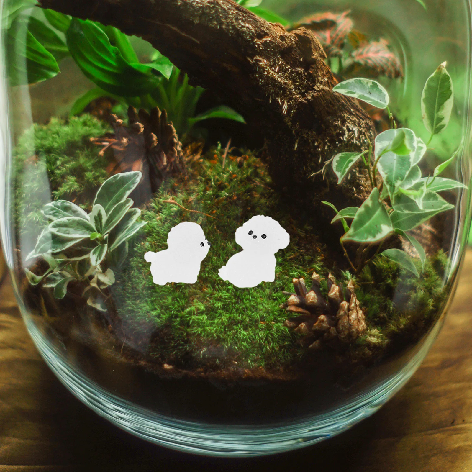 

12pcs Luminous Miniature Dog Figurines Glow In The Dark Resin Ornaments For Indoor Garden Decor Micro Landscape Craft Night