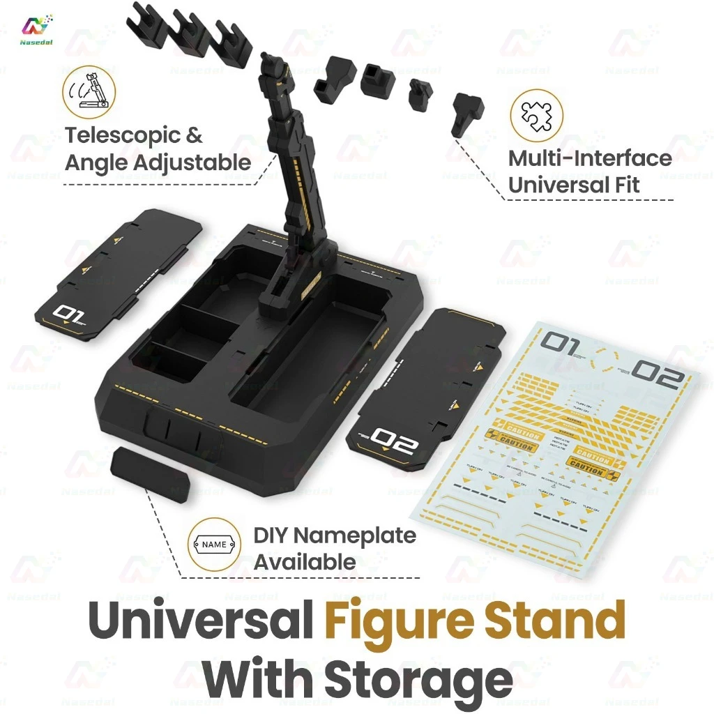 HobbyMio Universal Storage Display Stand Base for Gundam Mecha 1/144 1/100 Model Adjustable Multi Interface Bracket Frame Arms