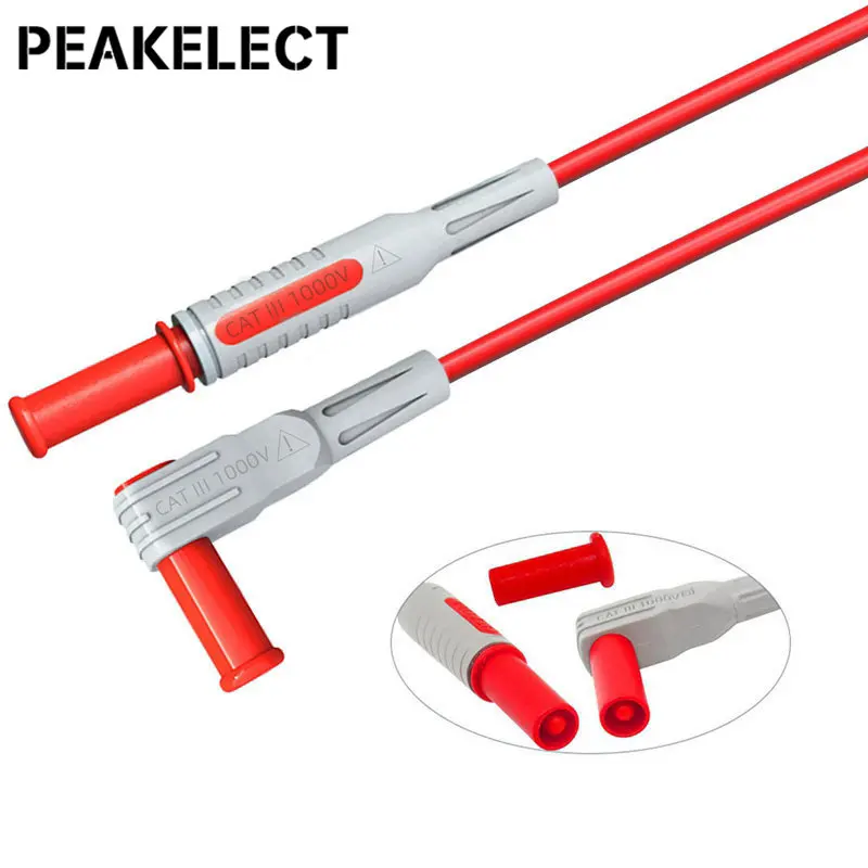 Peakelect P1033B Kit puntali per sonde per test multimetro con puntura per puntura a filo Puntali con spina a banana da 4 mm Puntali per sonde di