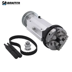 50/63 Three-jaw/Four-jaw Chuck Spindle Assembly Mini Lathe Woodworking Beads Machine Spindle Assembly 50 Three-jaw Rotary Chuck