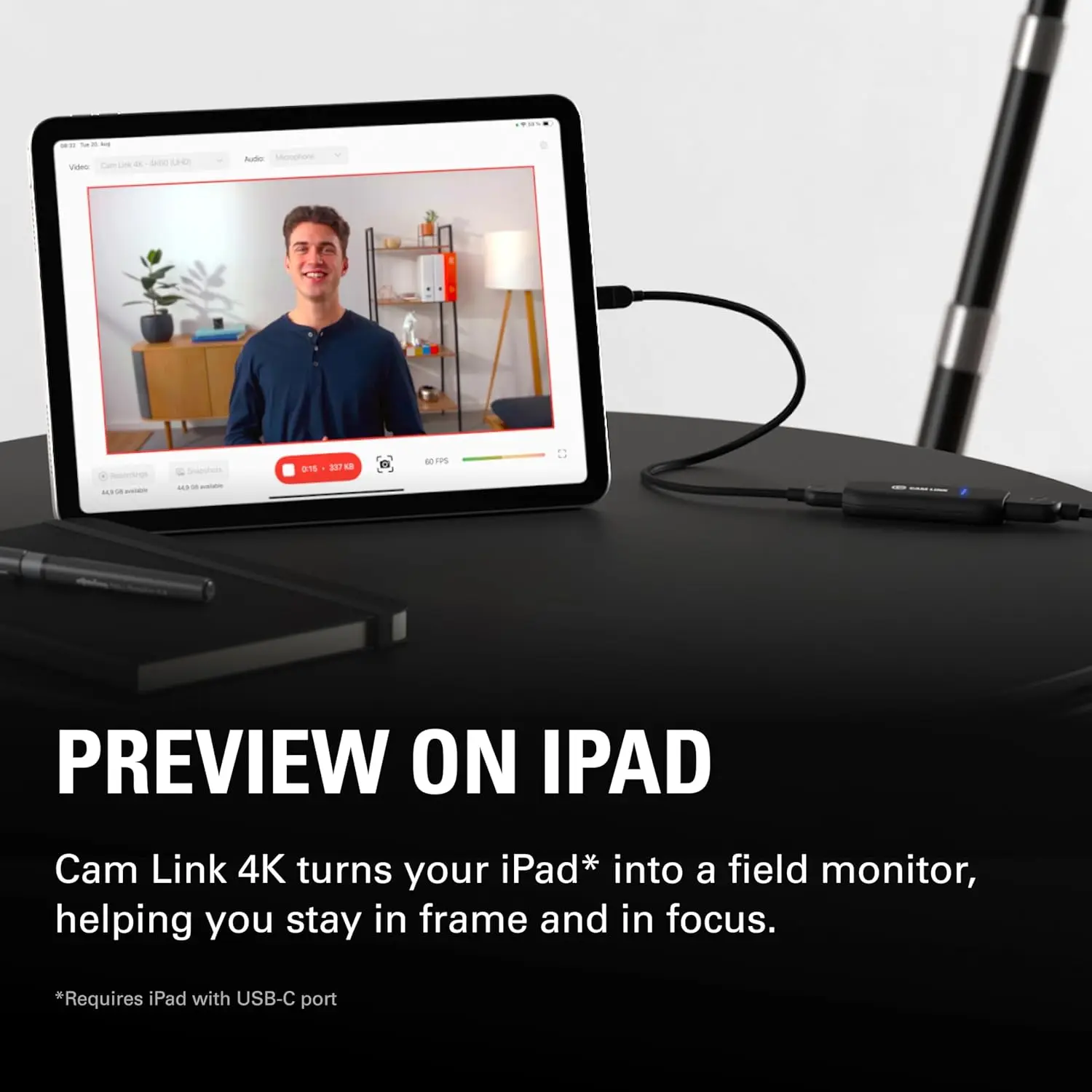 بطاقة التقاط الصوت والفيديو الخارجية Elgato Link 4K DSLR وكاميرا الفيديو تلبية/سجل في 1080p60 أو 4K30/4K60 HDMI إلى USB 3.0، PC/Mac/iPad