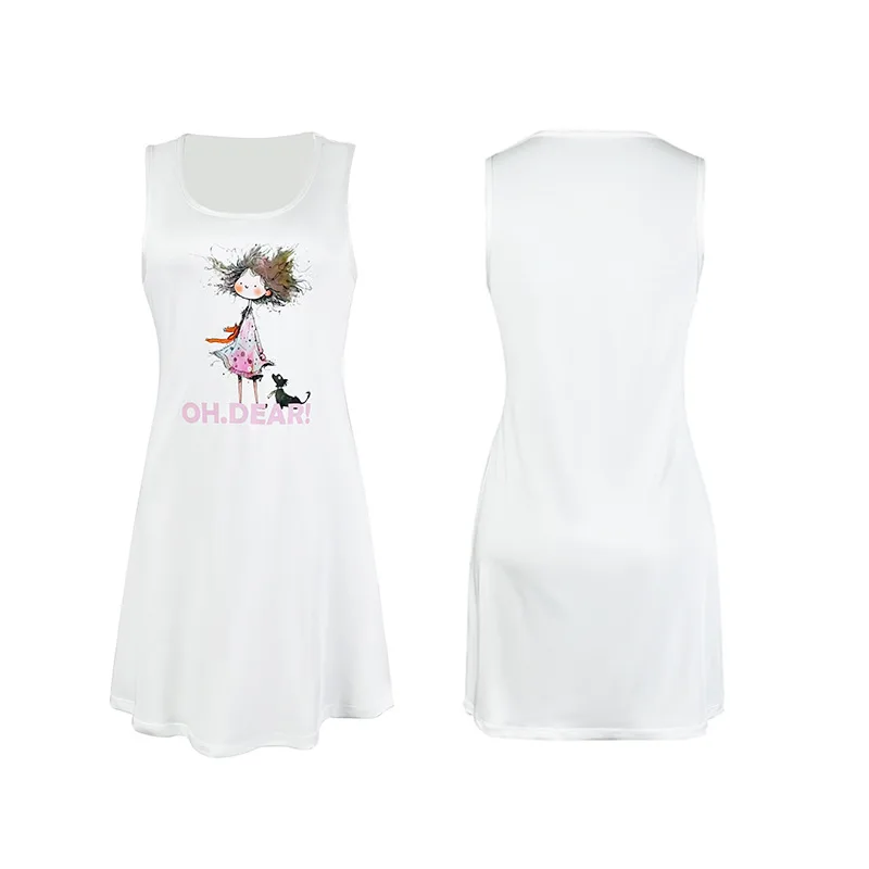 여성용 밀크 실크 조끼형 잠옷, 다양한 패턴으로 피부에 친화적인 실키 홈웨어에 인쇄 가능