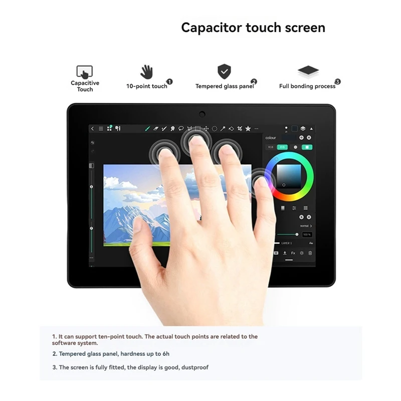 Layar Sentuh LCD 10.1 Inci untuk Layar Sentuh Industri 5 1280x800 dengan Kamera Depan 5MP Colokan EU-TCES
