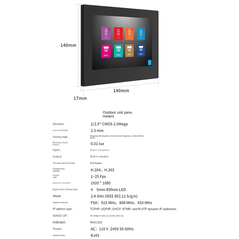 A003 7 Zoll Graffiti Wifi Visuelle Türklingel HD 1080P Mobile Erkennung Intelligente Türklingel Zwei-wege Audio Fernbedienung Tür öffnung