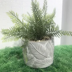 Cement Cactus Planter Mould, 3D Round Leaf Flower Pot, Stone Concrete Molds for Flowerpot Making