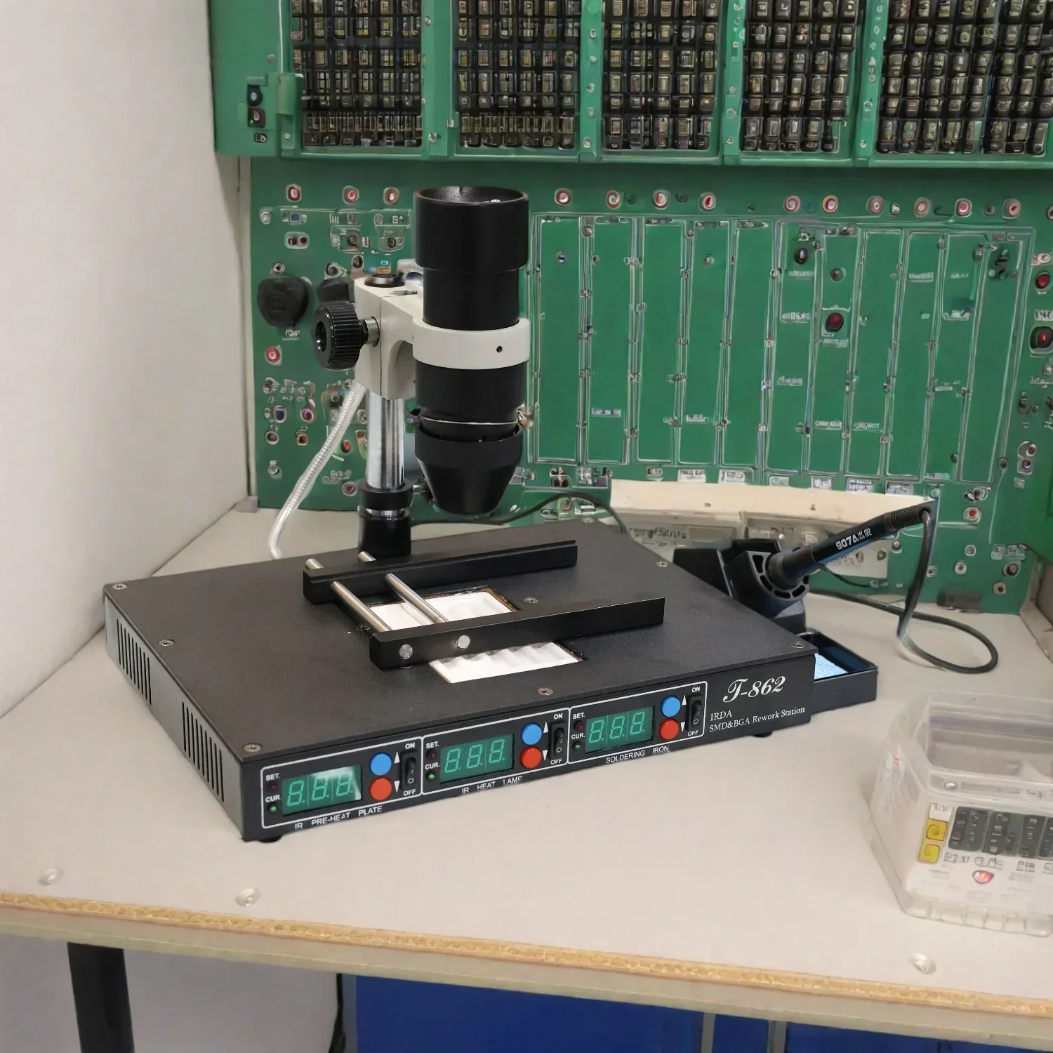 ممتاز أعلى جودةPUHUI T-862 IRDA الأشعة تحت الحمراء مصلحة الارصاد الجوية لحام محطة إعادة العمل الحديد 220 فولت/110 فولت بغا محطة إصلاح أدوات لحام T862 #1