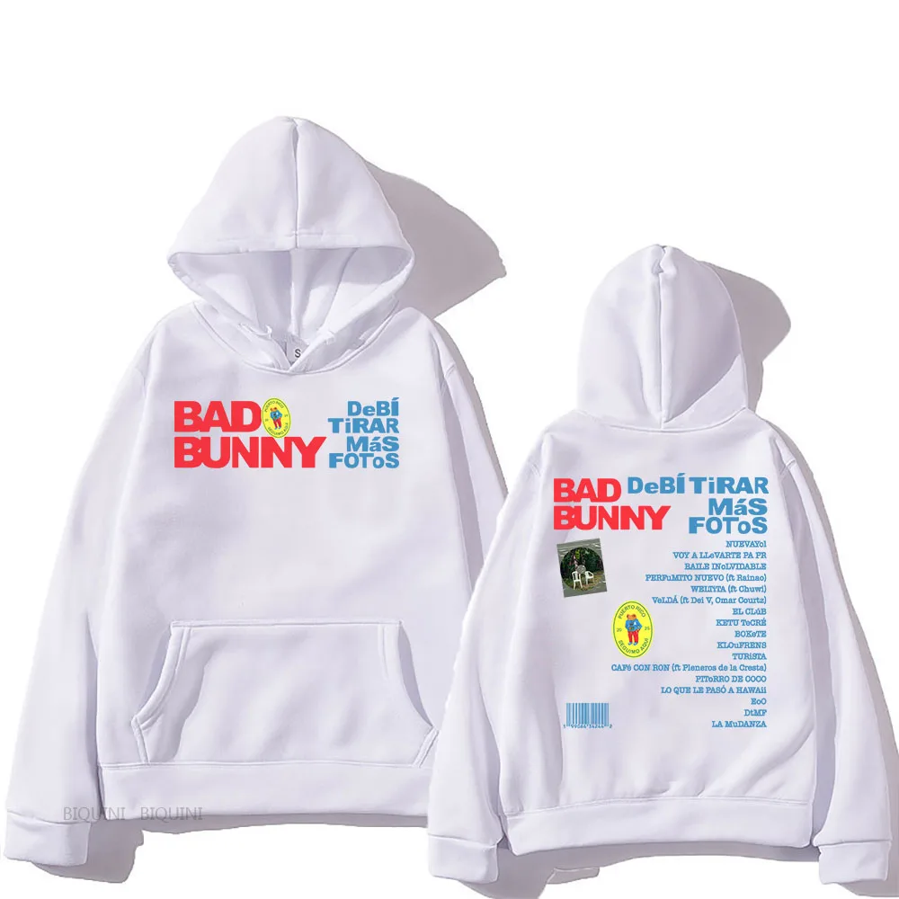 Men Hoodies Album Debí Tirar Más Fotos DTMF Printing Sweatshirts Bad Bunny Graphic Sudaderas Streetwear Unisex Hip Hop Pullovers