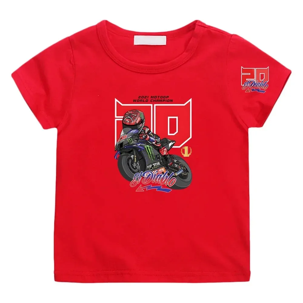 2024 Letnia dziecięca koszulka motocyklowa z nadrukiem GP dla mężczyzn i chłopców T-shirt dla dziewczynek Wygodna, codzienna odzież dziecięca