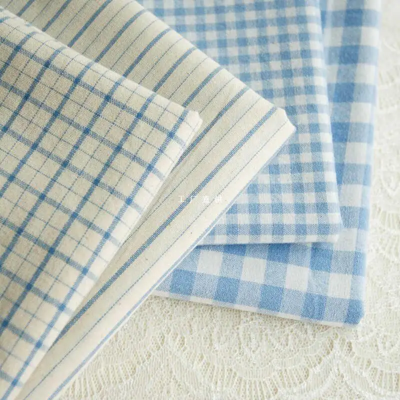 

New Pure cotton colored plaid fabric shirt skirt literary Style handmade DIY tablecloth HOME Textile fabric
