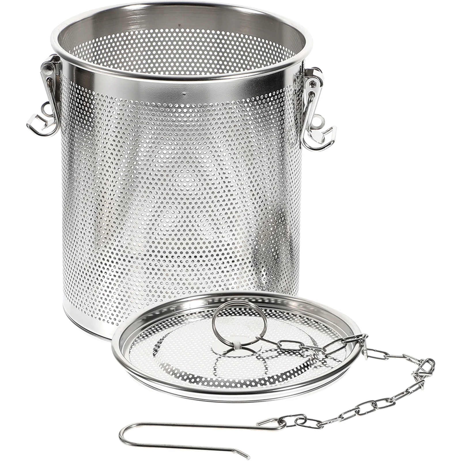 

1pc Stainless Steel Seasoning Soup Brine Basket Seasoning Bag Gravy Soup Taste Spice Bag Box (14x15 Silver)