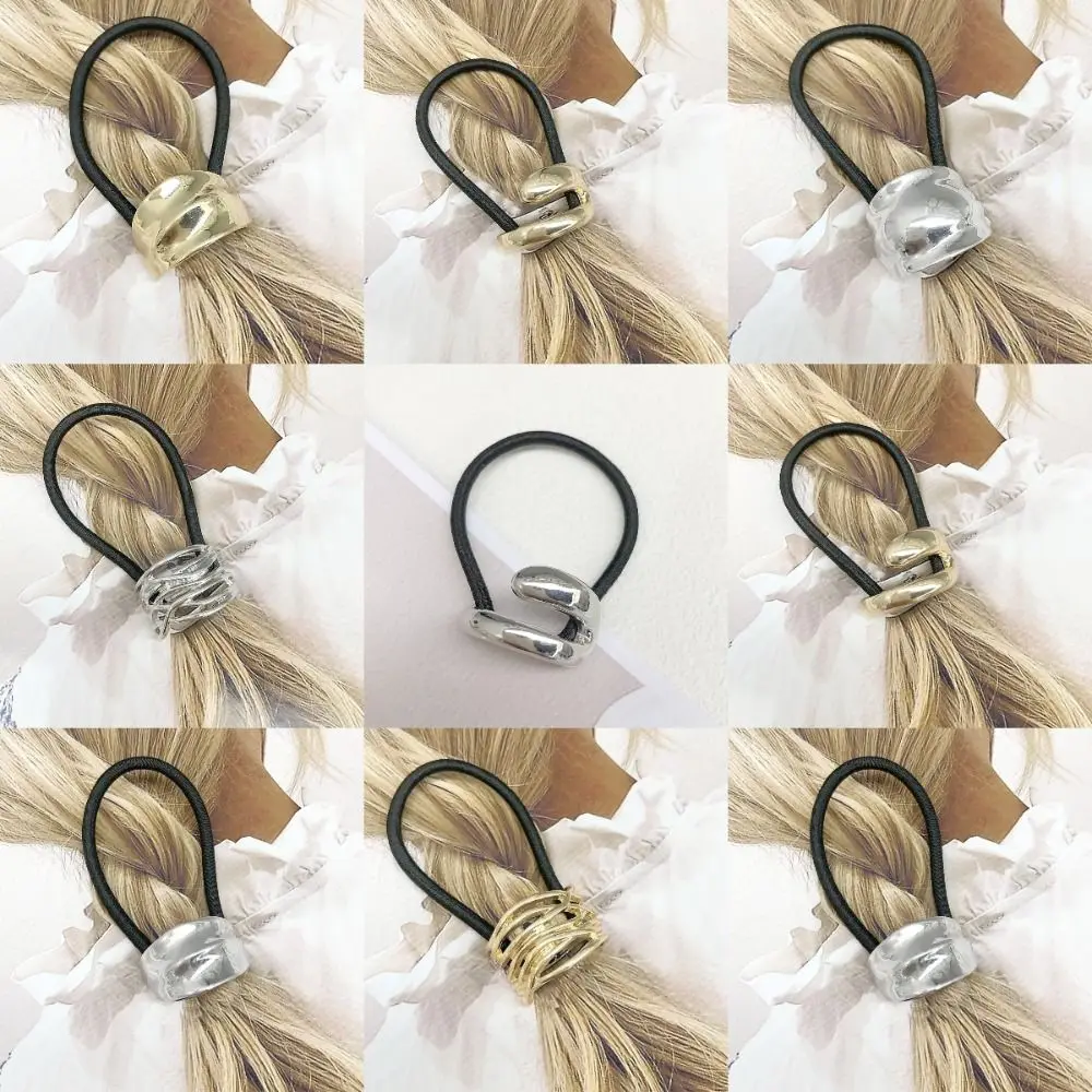 

New Elastic Metal Hair Tie Hair Accessories Smooth Hair Loop Ponytail Holder Rubber Band Hairband Women