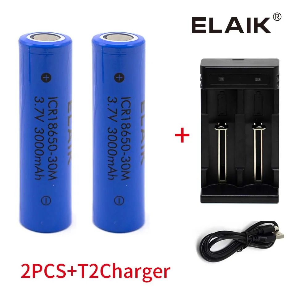 Original ICR18650-30m 18650 3000mAh Lithium Battery 18650 3.7V Powered Rechargeable Battery Electric Tools,with charger