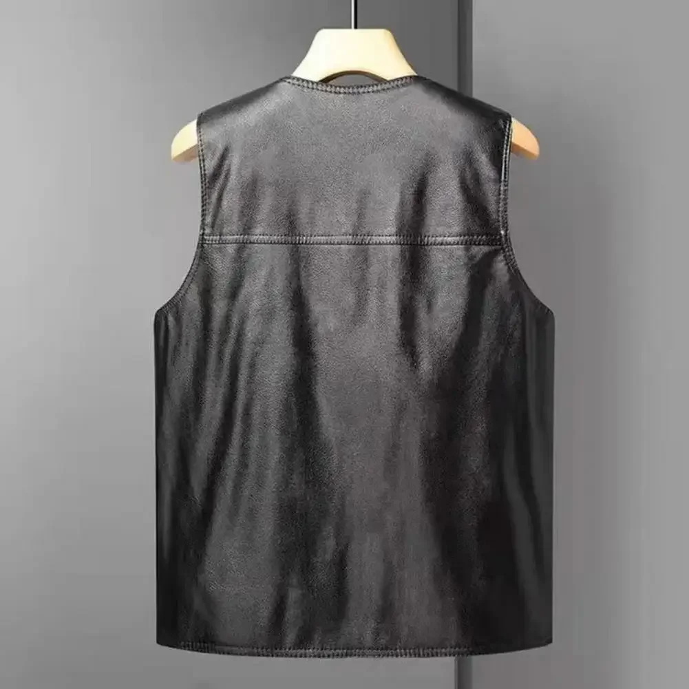 

Waistcoat Solid Color Plus Size Windproof Washable V Neck Waistcoat Sleeveless Jacket Streetwear