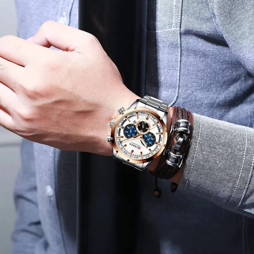 New Relogio Masculino CURREN Hot Fashion Mens Watches Top Brand Luxury Wrist Watch Quartz Clock Watch Men Waterproof Chronograph view 4