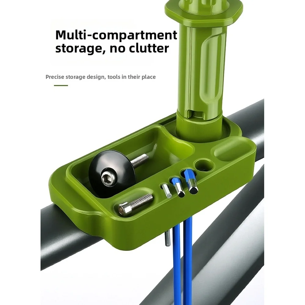 Lightweight Plastic Bike Head Tube Tray with Anti-Slip Silicone Pads and Secure Straps for 13.2 x 7.3 x 20.5 cm Dimensions