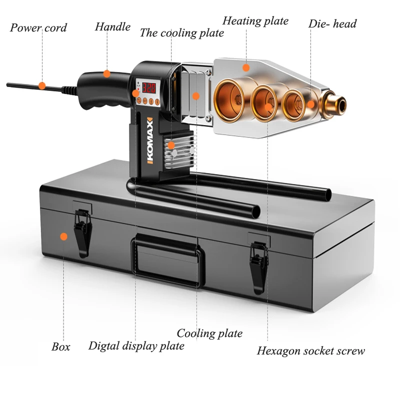 Household Water Pipe Fuser AC plug Machine for Welding pvc PPR Tube Welding Machine with Digital Display Device for Plastic
