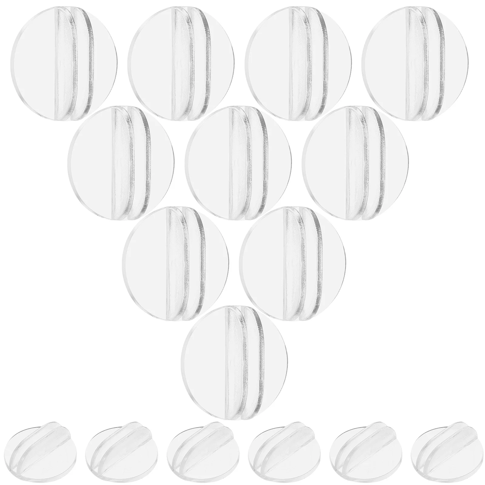 

100pcs Round Card Holder 24x10mm Thick 2mm Transparent Resin Game Accessories Table Holders for Weddings Parties