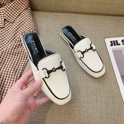 Sweet Chain Female Slippers Slip-ons Shoes Spring Summer Sandals 2024 Women's Mules Shoes Women Ladies Slides Sandalias