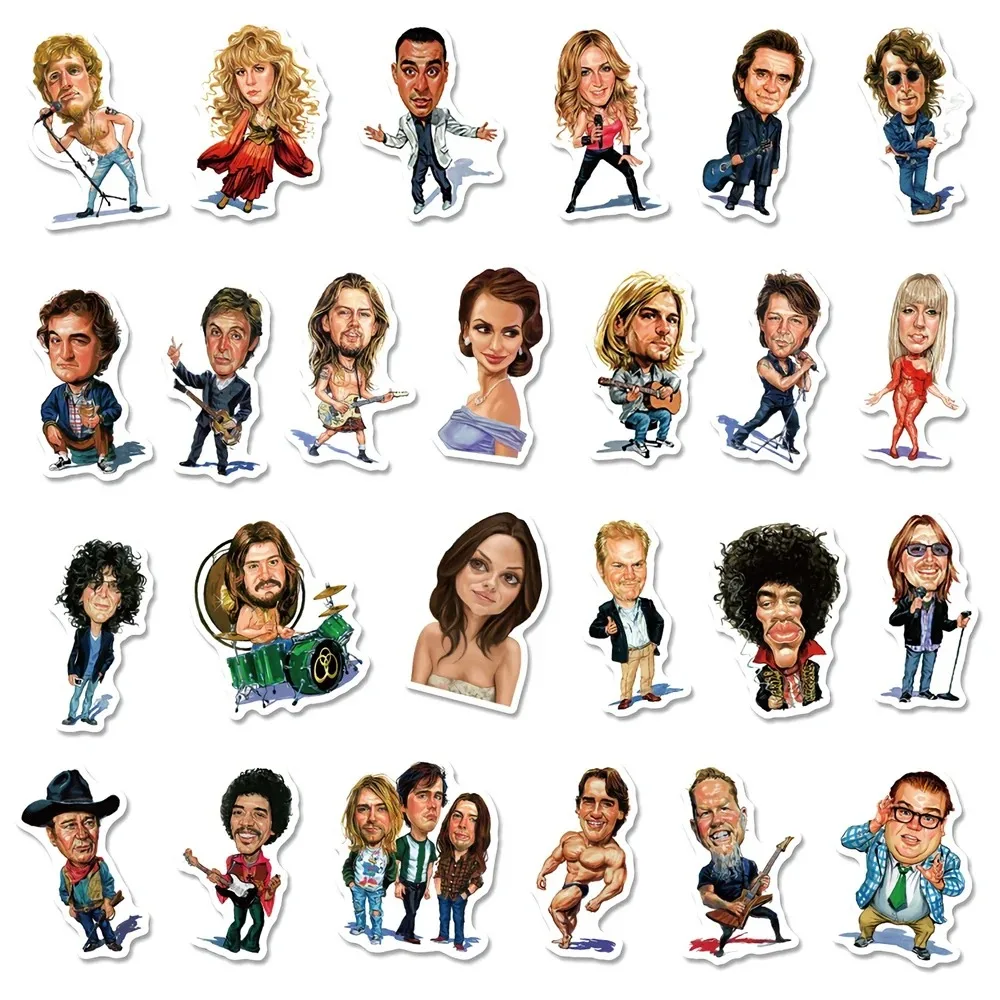 50 szt. Naklejek z postaciami piosenkarki z kreskówek DIY wodoodporna deskorolka naklejki na bagaż Laptop animacja motocykla
