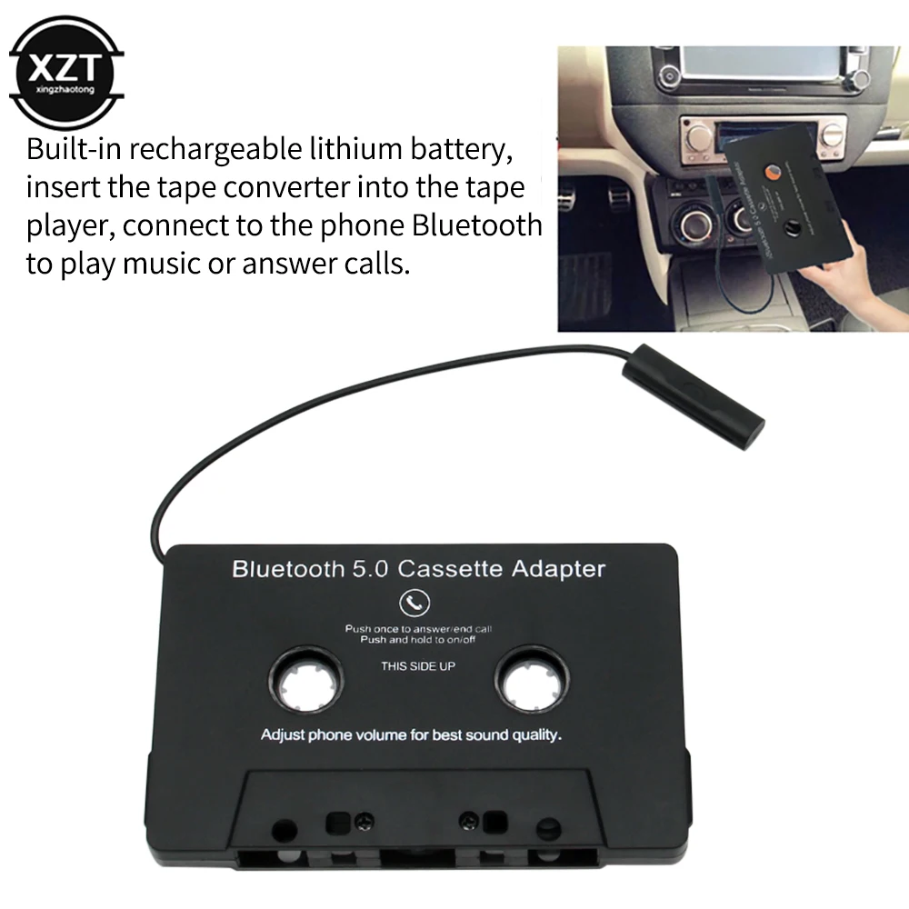 Universal Bluetooth- compatible 5.0 Converter Car Tape Converter Car MP3/SBC/stereo Bluetooth Audio Cassette Player AUX Adapter