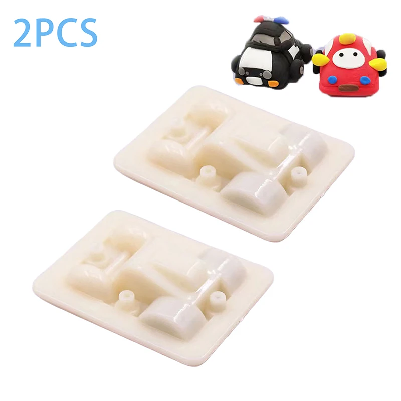 2pcs/lot Pullback Racer Under Pan Polymer Clay DIY Assemble Toy Car Students Technology Making